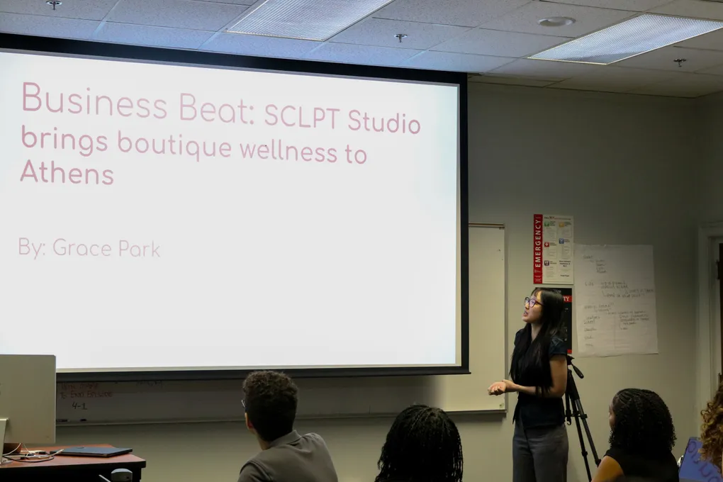 Presenting my Business Beat story on SCLPT Studio