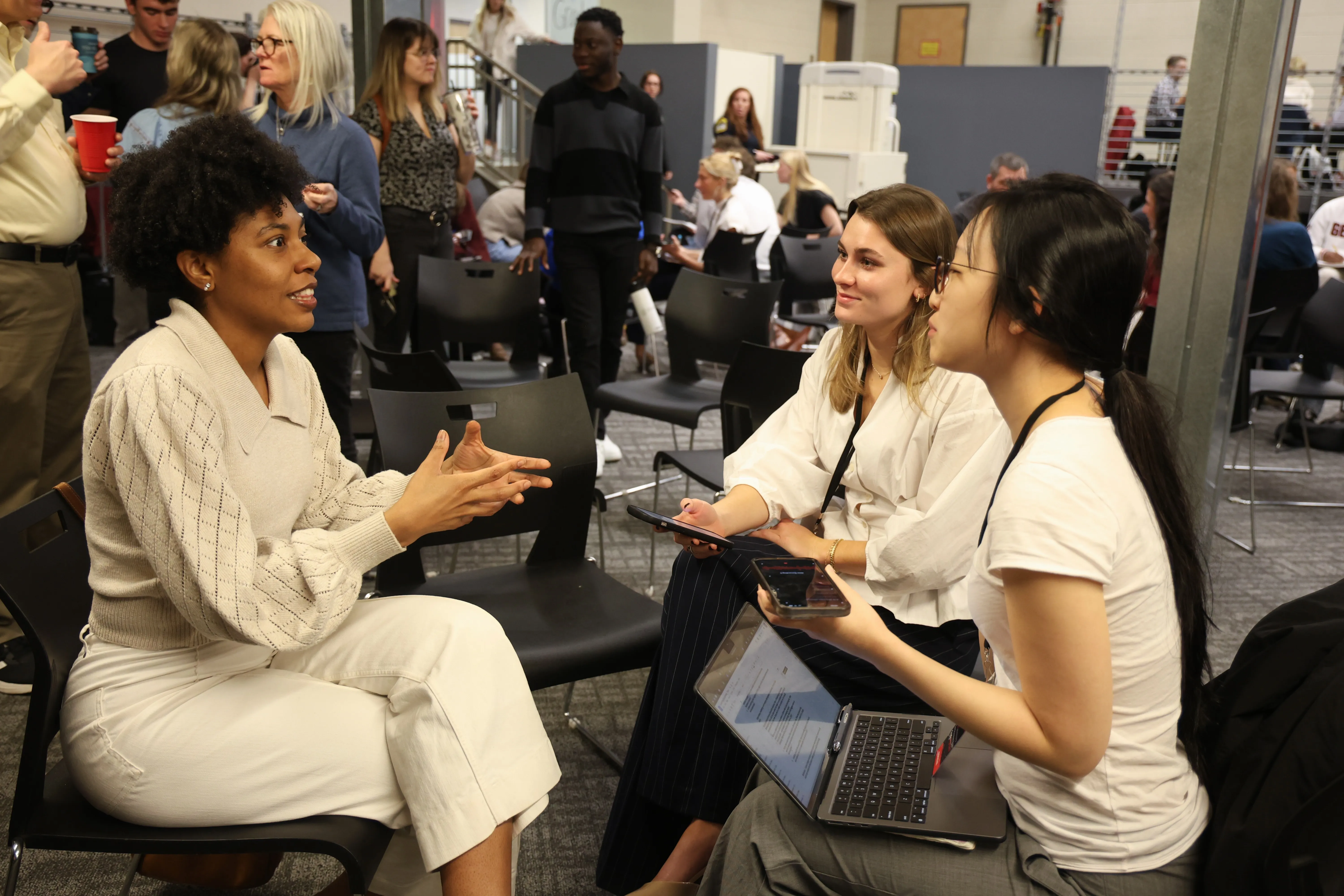 Grace Joy Park interviewing for a beat Q&A story